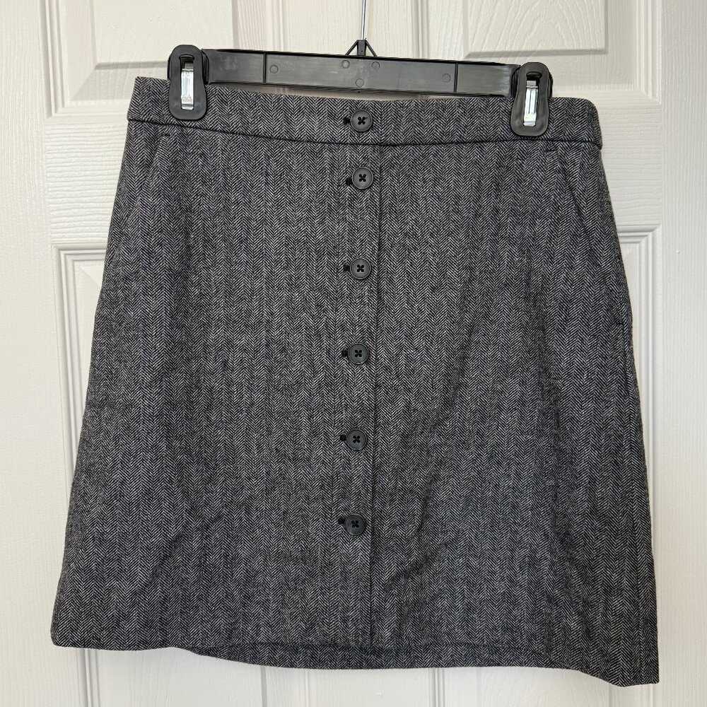 J. Crew wool herringbone skirt
